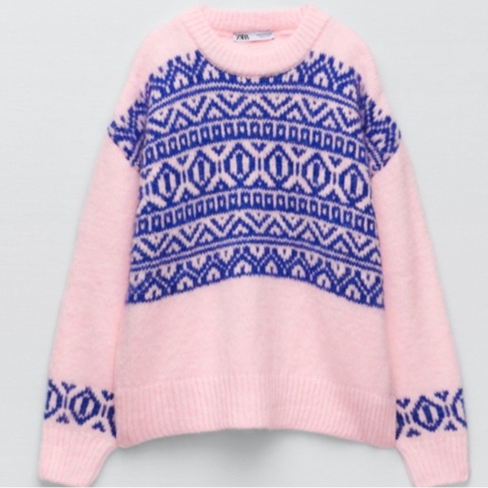 NWT - ZARA BUBBLE GUM PINK SWEATER - Picture 4 of 10